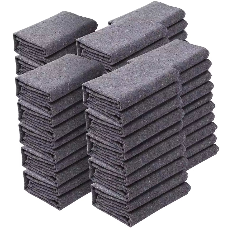 12/24 Pcs Pack Moving Blankets 54x72in Heavy Duty Padded Packing Blankets for Moving Shipping Protecting Furniture Professional Quilted Furniture Blankets for Moving Supplies