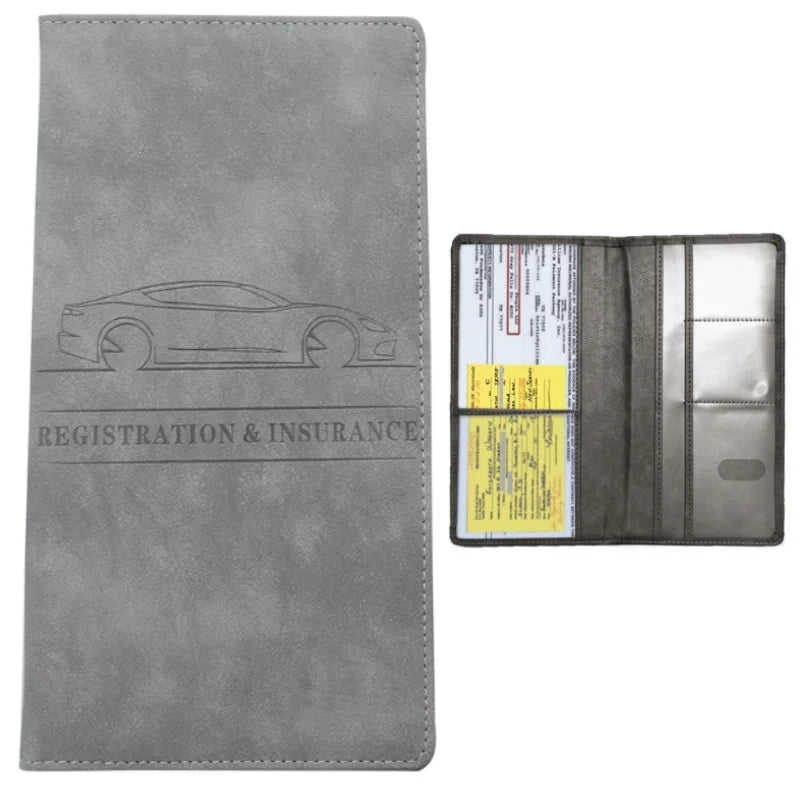 Men's Card Holder, Car Registration Vehicle License Insurance Card Holder Wallet