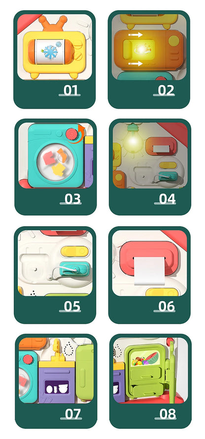 Baby Busy House Sensorial Montessori Toys 3D Busy Board Music Light Switch Fine Motor Training Games Educational Toys For Kids