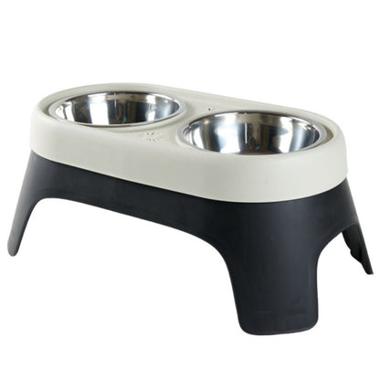 Dog Food Bowls Stainless Steel Dog Bowls, Double Bowl High Foot Leak Proof Pet Feeder Accessories