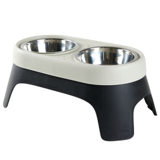 Dog Food Bowls Stainless Steel Dog Bowls, Double Bowl High Foot Leak Proof Pet Feeder Accessories