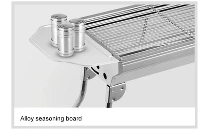 Stainless Steel Charcoal Grill Barbecue Tool Portable Free Installation Handle Folding  BBQ Cooking Grid  For  Park