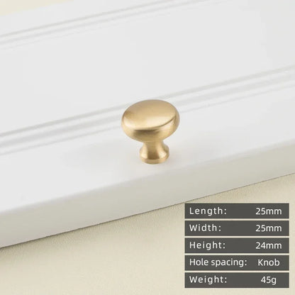 Cabinet Handles Brushed Brass Kitchen Knobs European style minimalist solid brass cabinet DIY pull handle classical luxury drawer gold knob cabinet door long handle