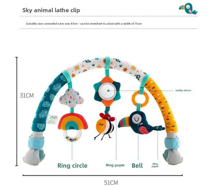 Infant Baby Stroller Arch Toy Play Bar Fun Newborns Sensory Activity Adjustable for Bouncers and Car Safe Seat Bed Hanging Toys