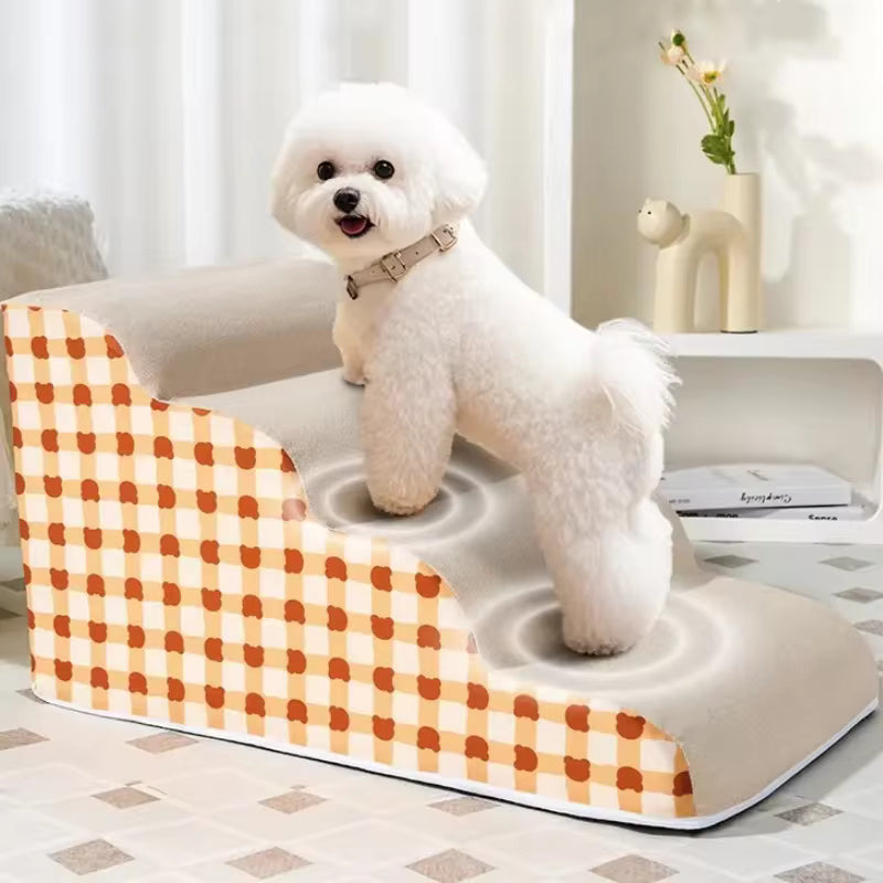 2 Steps Pet Staircase Dog Slope Ladder Anti-slip Detachable Stable And Non-collapsing Memory Foam Rebound Washable Sofa Steps
