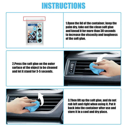 Car Cleaning Gel Putty Reusable Car Interior Detailing Mud Dust Computer Dust Cleaning Keyboard Remover Gel Auto Vent Clean H7U4