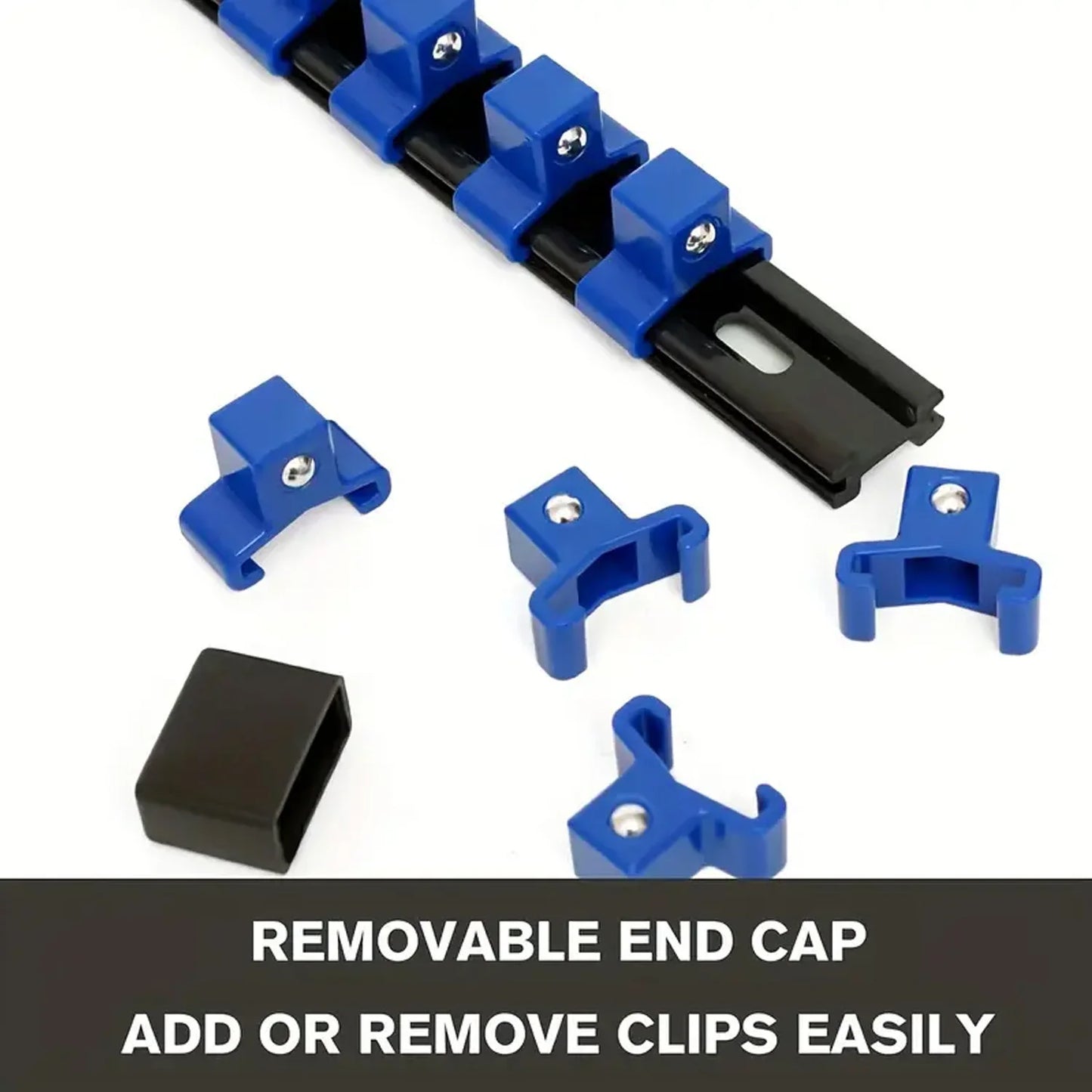 360° Swivel ABS Socket Organizer 1/4Inch 3/8Inch 1/2Inch Premium Quality Socket Clip Rail Holder socket organizer tools Blue&Red