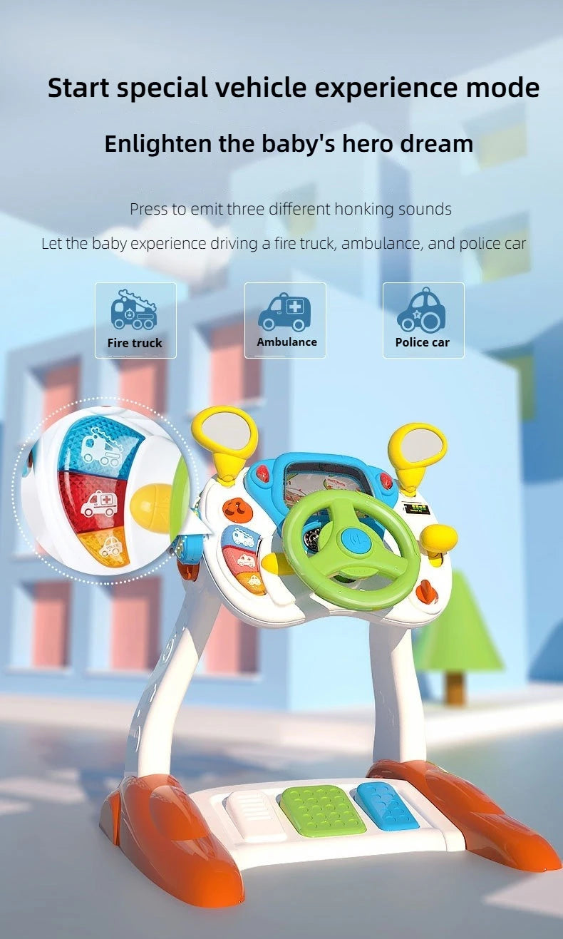 Child Simulation Music Simulated Driving Console Steering Wheel Toys Baby Driving Early Education Toys Intellectual Development