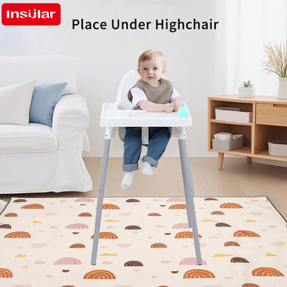 Baby Play Mat, Thicken Foam Cushioned & Waterproof Playpen Mat for Infants and Toddlers, Stylish and Just Wipe-Clean Playmat for Baby Play on Floor