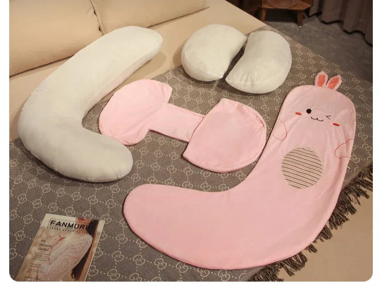 Pregnant Women Sleep on The Side of The Pillow The Pregnancy Belly Pillow Soft Comfortable Solid Color Lumbar Pillow Maternity