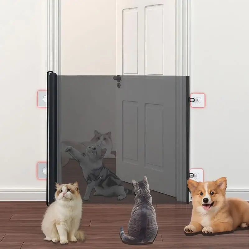 No Drilling Retractable Baby Gate Tall Mesh Baby Gate Extends up to Wide Retractable Gate for Kids or Pets Retractable Dog Gates