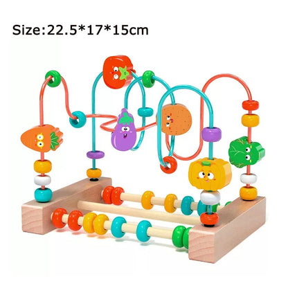 Montessori Baby Toys Wooden Roller Coaster Bead Maze Toddler Early Learning Educational Puzzle Math Toy for Children 1 2 3 Years