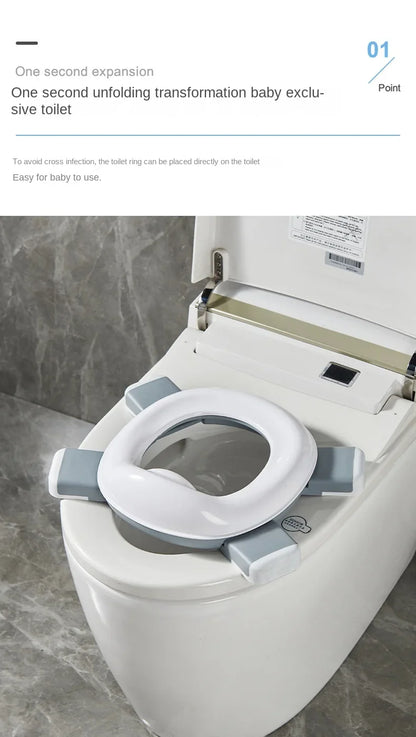 3 in 1 Travel Toilet Seat Foldable Children Potty with Bags Baby Pot Portable Silicone Baby Potty Training Toilet Seat for Kids