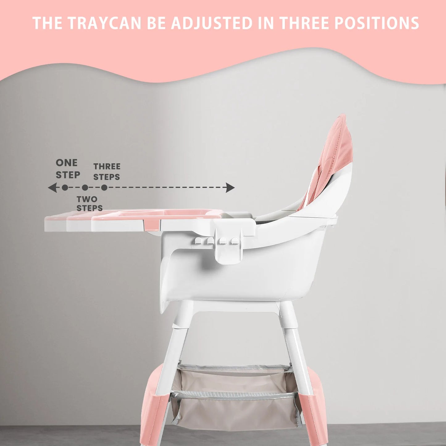 Baby High Chair, Convertible Infant Feeding Chair for Babies & Toddlers Table, Dining Booster Seat with Removable Tray
