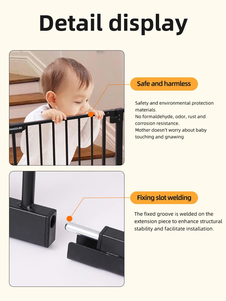 PANGDUBE Children's Safety Fence Baby Playpen Security Door for Pet Child Stair Barrier Baby Gate for Stairs Baby Safety Gate