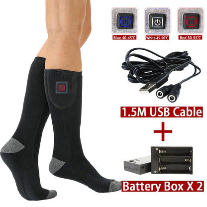 Heated Socks for Men Women Thermal Heating Thermosocks Foot Warmer Socks Trekking Ski Cycling Outdoor Warm Socks