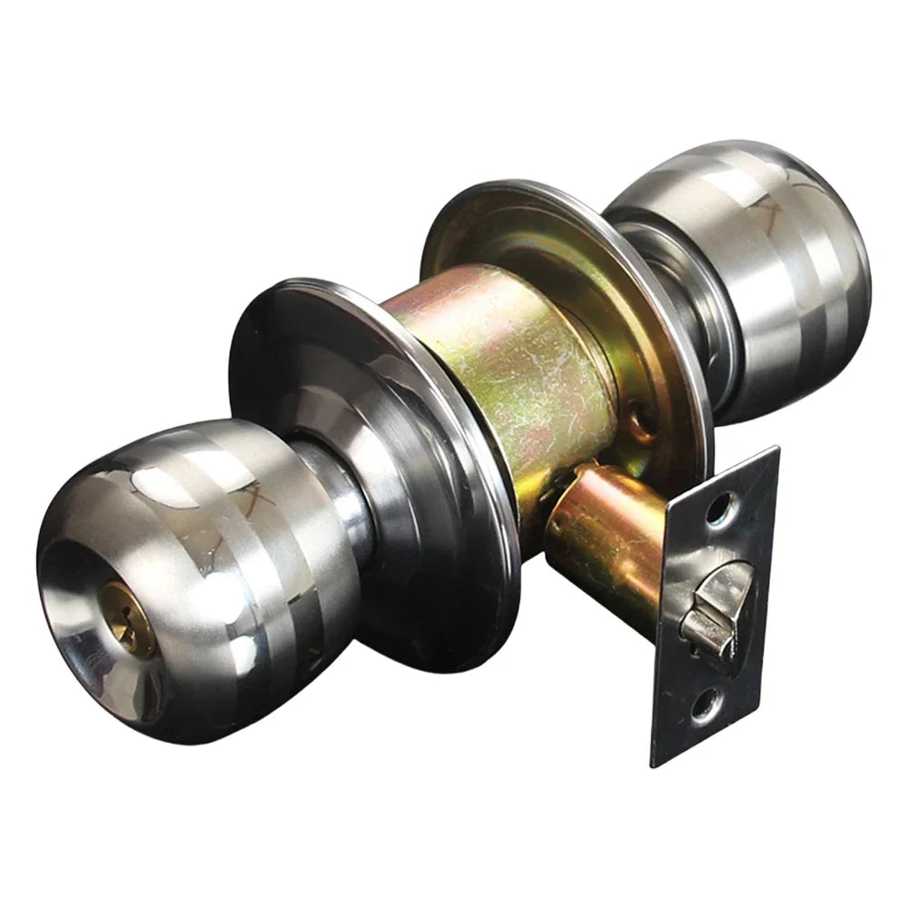 Door Knobs,Privacy Door Knob with Lock, Interior Doorknobs Silver, Keyless Door Locks Set for Bedrooms Bathrooms, Reversible for Left/Right Door Handle