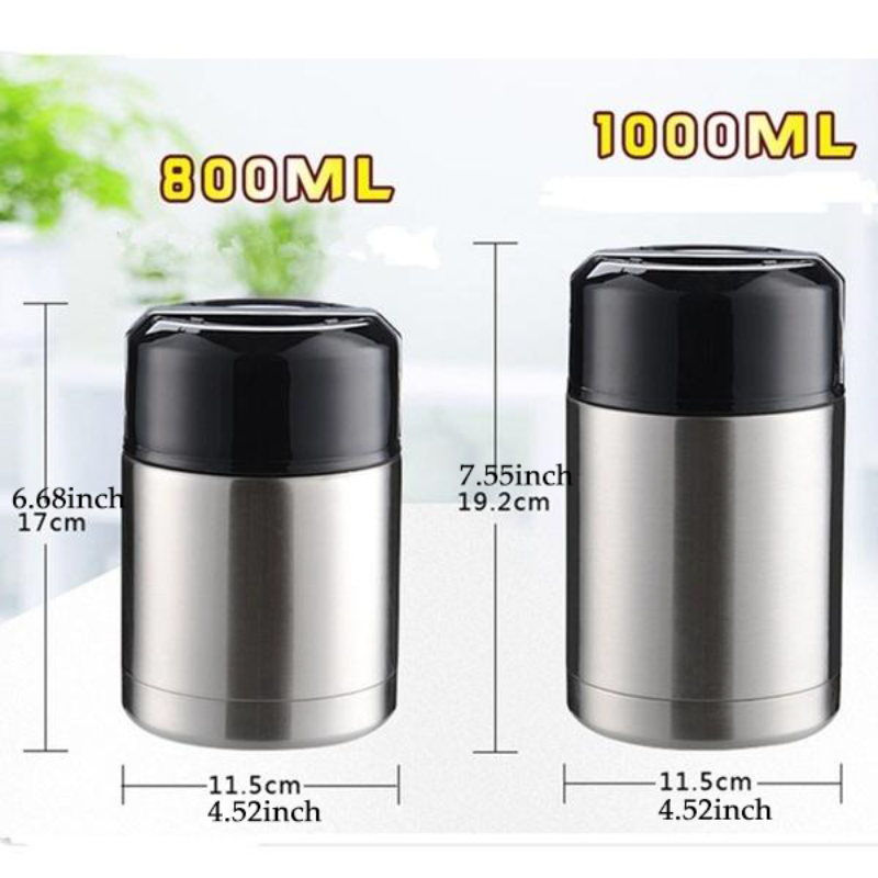 Large Capacity 800ML/1000ML Thermos Lunch Box Portable Stainless Steel Food Soup Containers Vacuum Flasks Thermoses Cup