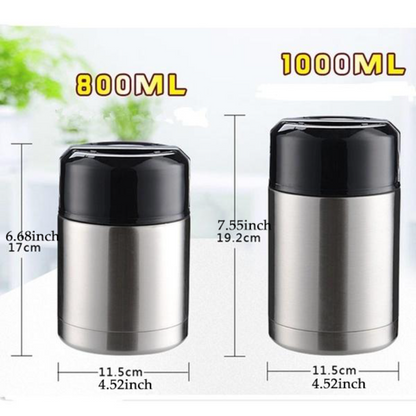 Large Capacity 800ML/1000ML Thermos Lunch Box Portable Stainless Steel Food Soup Containers Vacuum Flasks Thermoses Cup