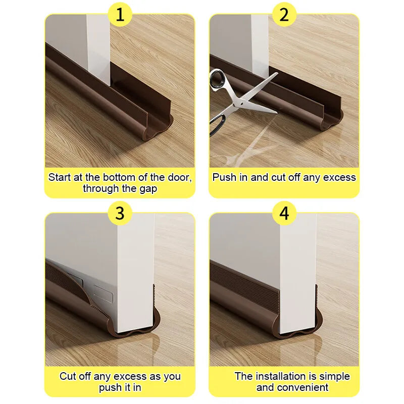 (2 Pcs) Under Door Draft Stopper, Under Door Blocker Size of Adjustable Size 93cm, Easy Install,Gap Filler, Reduces Air Draft, Noise & Sound, Door Seal for Improved Insulation