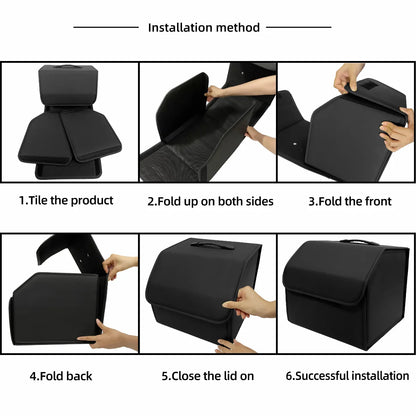 Storage Box PU Leather Multipurpose Collapsible Car Trunk Storage Organizer Car Trunk Organizer Stowing Tidying Auto Accessories