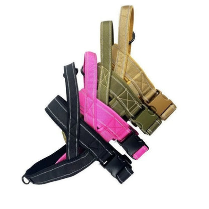 Dog Harness | Chafe Resistant Webbing, Adjustable Neck & Chest, and Heavy Duty D-Ring | Sturdy, Comfortable, Easy to Use