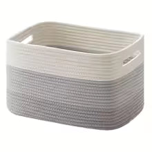 Storage Basket for Shelves, Closet Cube Storage Bins Baskets for Clothes Blanket Towels, Baby Nursery, Toy Baskets Box, Woven Rope Basket