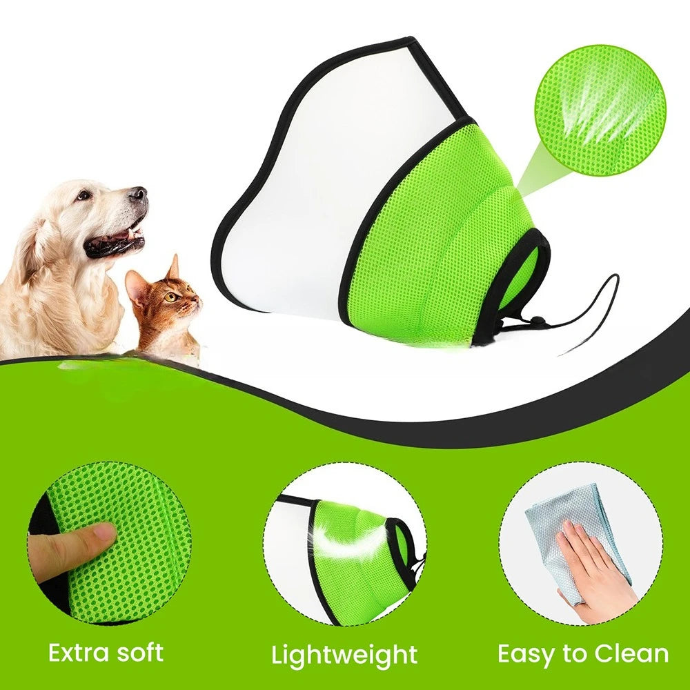 Dog Cone Collar to Stop Licking Neck Ring Cat and Dog After Surgery Anti-bite and Scratching Beauty Care Adjustable Folding Neck Cover