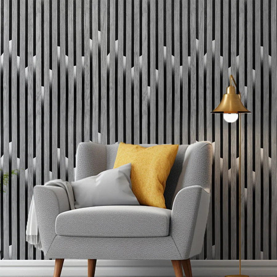 Wood Slat Wallpaper Peel and Stick Wood Grating Stripe Self-Adhesive Wallpaper Faux Wood Contact Paper Self Adhesive Home Decor