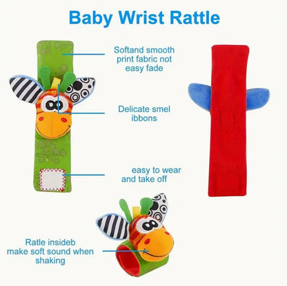 Baby Wrist Rattle Socks and Foot Finder Set, Perfect Baby Toys for 0-12 Months Newborn Boys and Girls As Shower Gifts