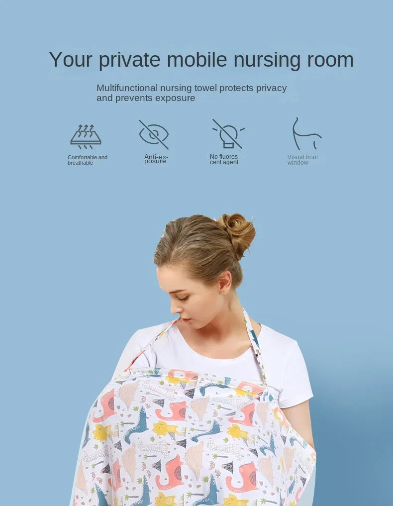 100% Cotton Baby Feeding Nursing Covers Mother Outing Breastfeeding Towel Nursing Cloth with Mosquito Net Baby Stroller