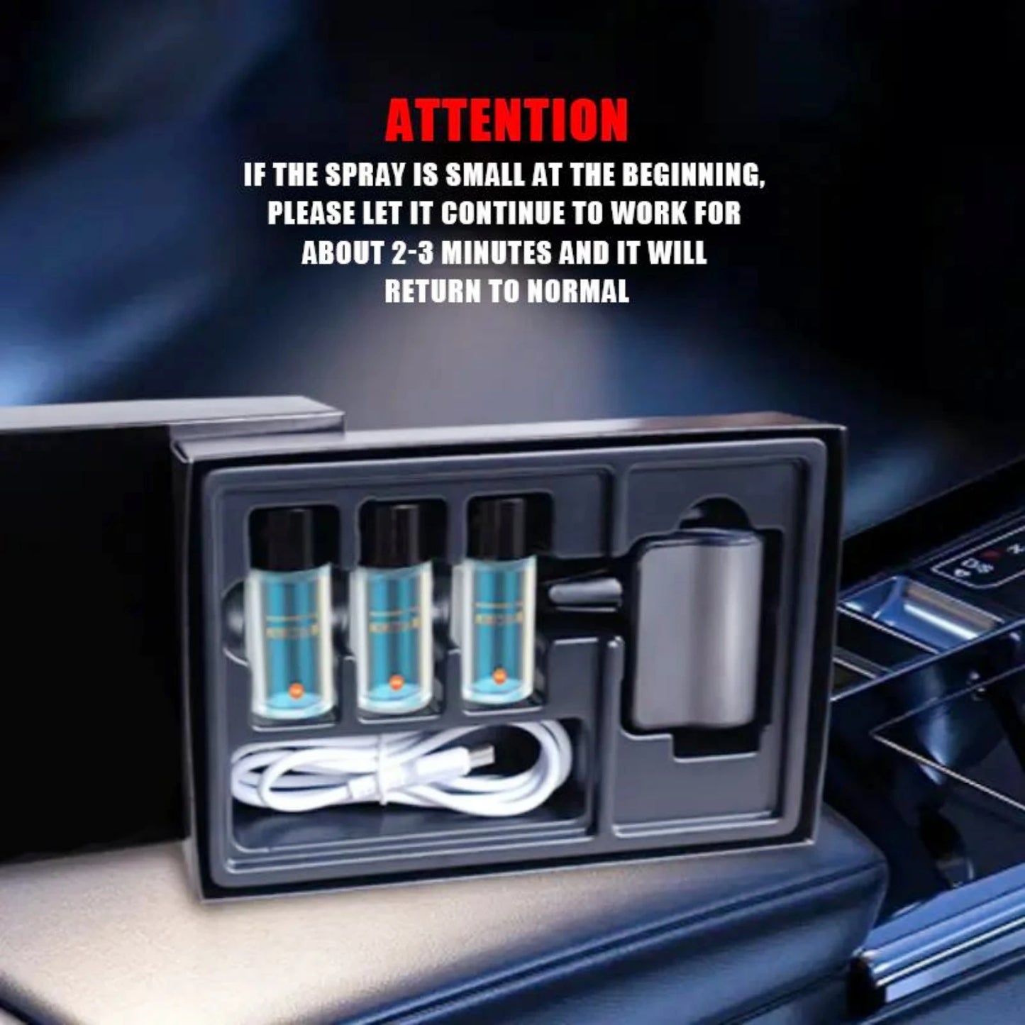 Car air freshener, three intensity adjustable, car aroma diffuser, portable freshener perfume fragrance