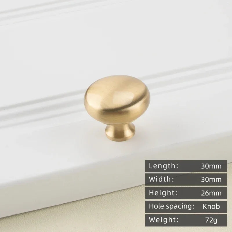 Cabinet Handles Brushed Brass Kitchen Knobs European style minimalist solid brass cabinet DIY pull handle classical luxury drawer gold knob cabinet door long handle