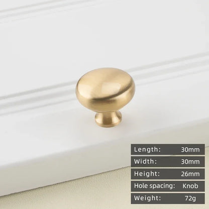 Cabinet Handles Brushed Brass Kitchen Knobs European style minimalist solid brass cabinet DIY pull handle classical luxury drawer gold knob cabinet door long handle