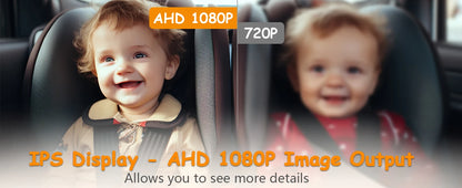 Car Baby Mirror Dual Channel Back Seat Baby Car Camera 1080P with Rear View Car Monitor 6.8'' IPS Screen Kids Pet Night Vision - Only Camera