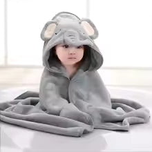 Hooded Baby Towels, Soft Baby Towels, Absorbent Baby Bath Towels Toddler Bathrobe Infant Bath Towel Boy Girl Blankets Swaddle With Hood Cartoon Coral Fleece Towel Blanket Newborn Kids Bedding