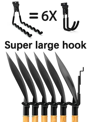 18 Pcs Garage Hooks Heavy Duty - Garage Storage and Organization Ladder Hooks with Non Slip PVC Coating for Hanging Bike，Ladder，Garden Tools，Hose