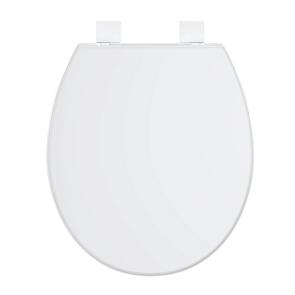 17"/19" Elongated Round White Toilet Seat, Slow Soft Close Magnets Down Lock Quick Release, Quick Top Mount Toilet Seat