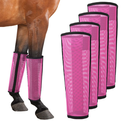 4 Sets Protective Horse Leg Wraps Breathable Mesh Horse Boots Mesh Fly Boots for Horse for Preventing Flies and Mosquitoes Bites