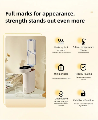 Warm Water Dispenser to Instantly Prepare Baby’s Formula Bottle 2000W Instant-Heat Water Dispenser 3-Second Rapid Heating Compatible with Mineral Water/Bottled Water Portable Water Dispenser