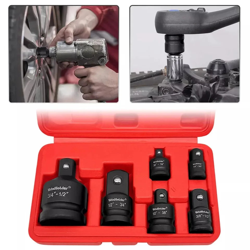 4/6/8/10 Impact Socket Wrench Adapter Set Professional 1/4 3/8 1/2 3/4 Inch Square Drive Adaptor Reducer Spanner Tool ﻿with Case
