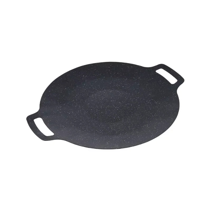 38cm Korean Round Grill Pan Barbecue Pan Pork Belly Non-stick Cooker Maifan Stone Induction Cooker Gas Barbecue Tray Roast Plate