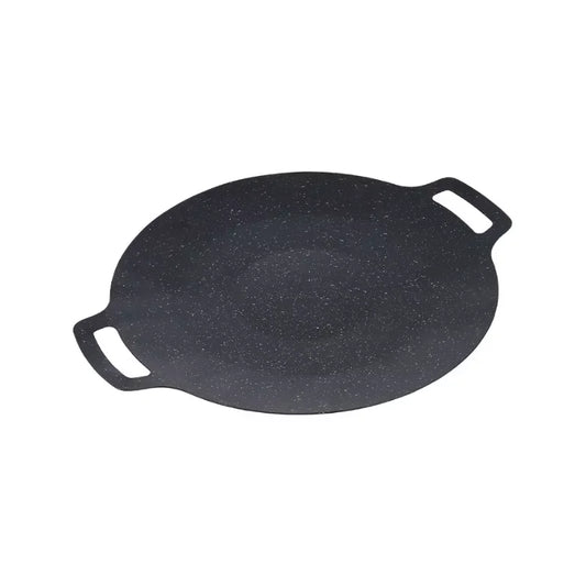38cm Korean Round Grill Pan Barbecue Pan Pork Belly Non-stick Cooker Maifan Stone Induction Cooker Gas Barbecue Tray Roast Plate