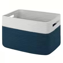 Storage Basket for Shelves, Closet Cube Storage Bins Baskets for Clothes Blanket Towels, Baby Nursery, Toy Baskets Box, Woven Rope Basket