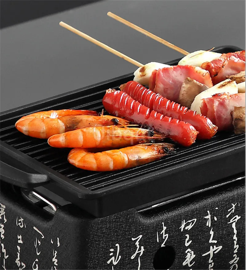Portable Japanese Bbq Grill Korean Carbon Barbecue Grills Aluminium Alloy Indoor Outdoor Bbq Stove Barbecue Tools charcoal grill