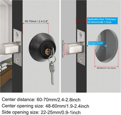 Black Copper Creek Single Cylinder Deadbolt Key Lock, Keyed Entry Door Knob Anti-Theft Exterior Door Hardware