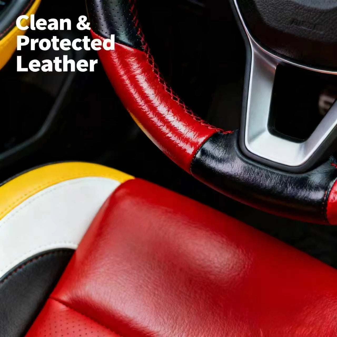 Ksmunnrs 150g Leder Intensiv Pflege - Luxury Car Leather Care Paste, Deep Nourish & Protect Glossy Leather, Auto Interior Leathe