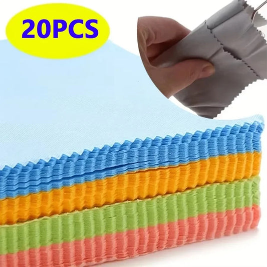 20Pcs Colored Microfiber Square Wipe Cloth For Eyewear Accessories 13cm