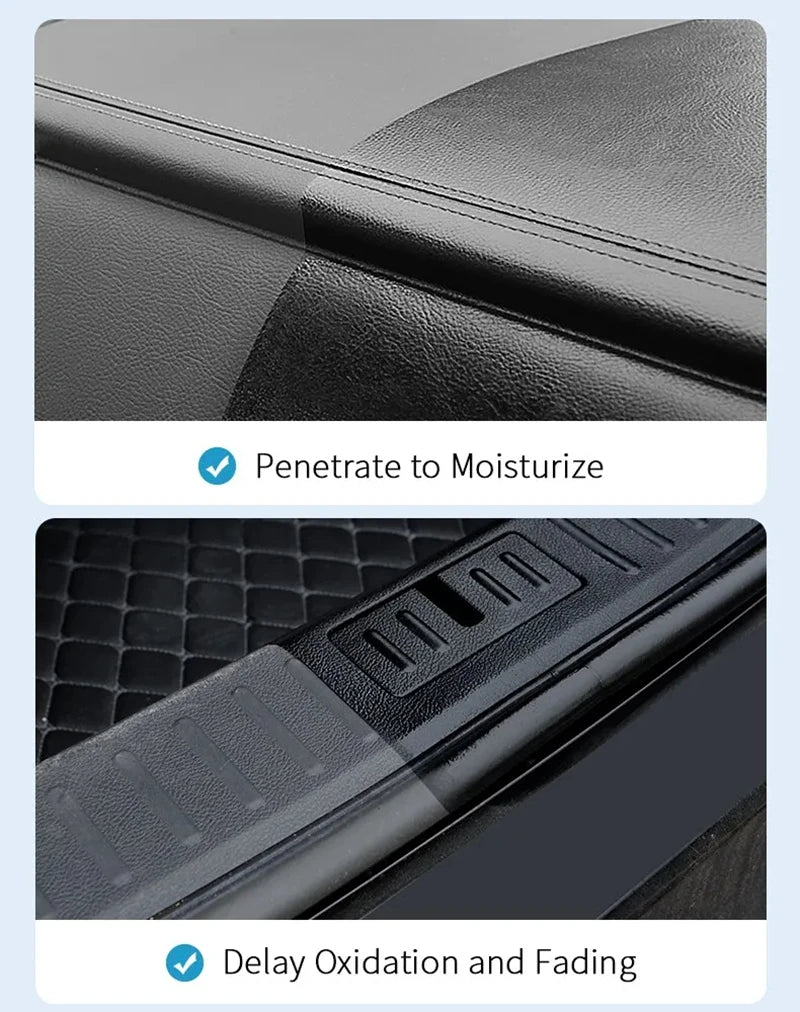 Plastic Leather Restorer Interior Trim Conditioner Polish Shine Cleaner Restore New Black Color Fading Repair Car Care Detail