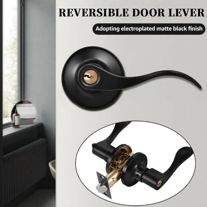 Wave Style Keyed Alike Entry Levers, Reversible Keyed Door Handles with Lock and Same Keys, Exterior Interior Entry Locks